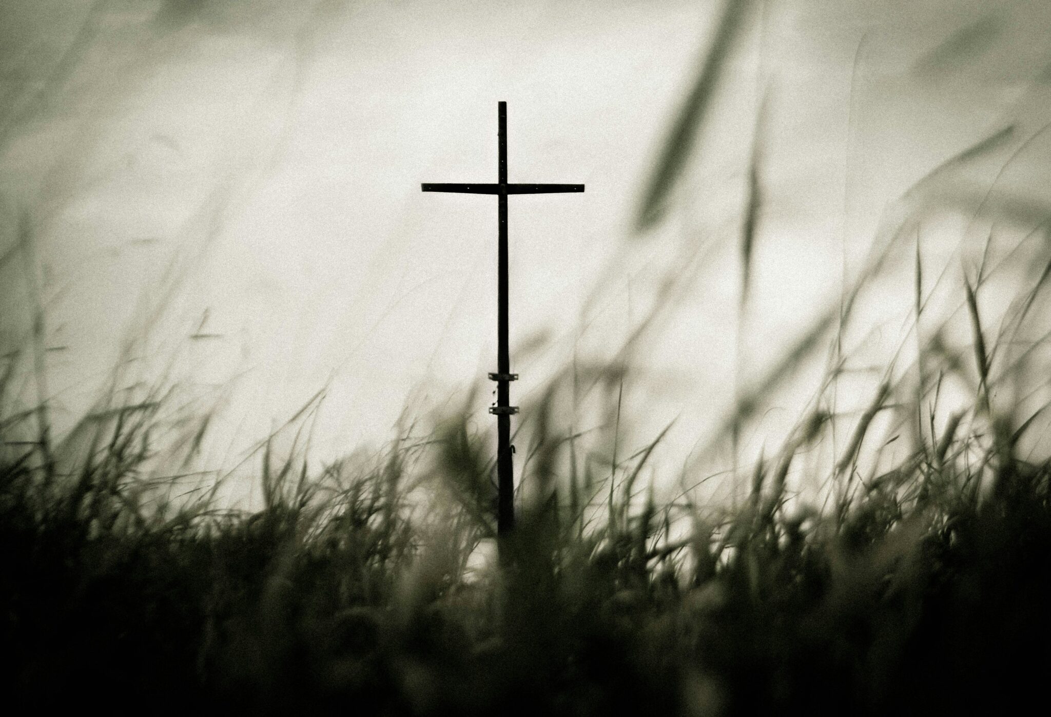 A crucifix amongst long grass